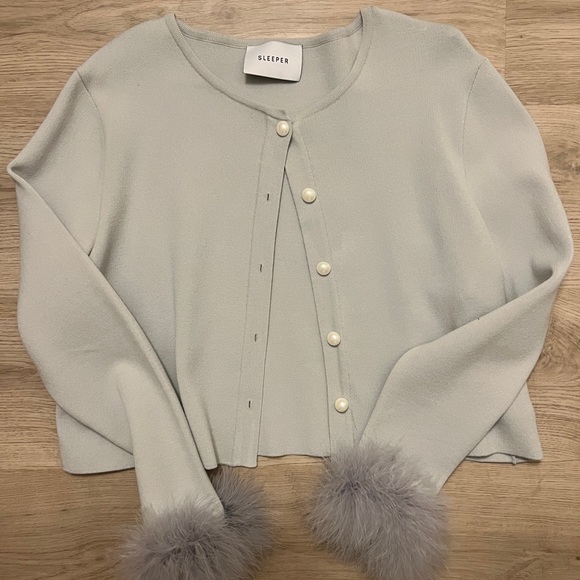 Sleeper Knit Cardigan with Feather Sleeves Like New M/L - Picture 5 of 5